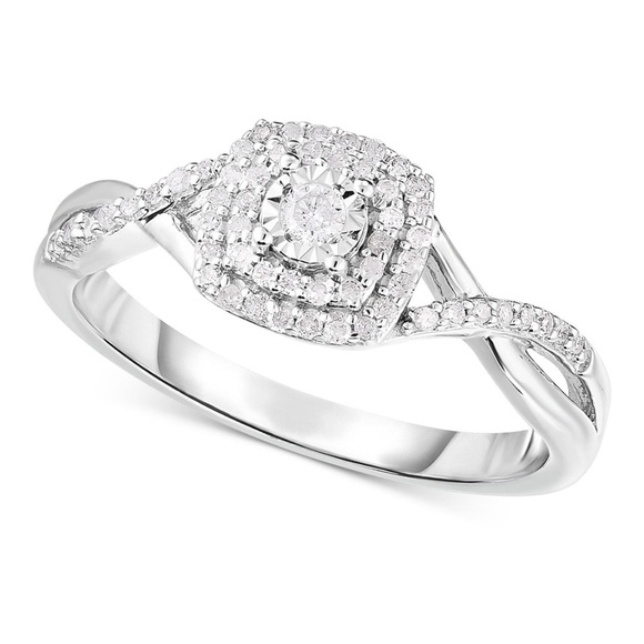 Diamond Ring (1/5 ct. t.w.) in Sterling Silver - Picture 2 of 4